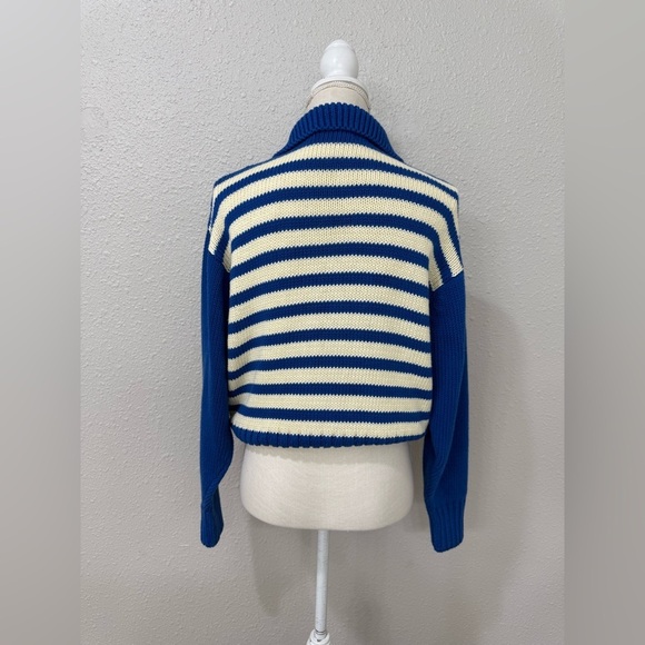 Ciao Lucia Venezia Sweater Striped Blue Collared Knit Size S - Picture 4 of 9